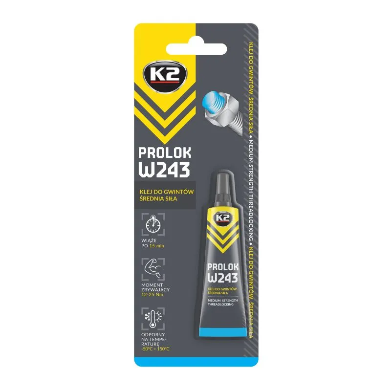 Lepak za osiguranje navoja K2 6 mL - plava