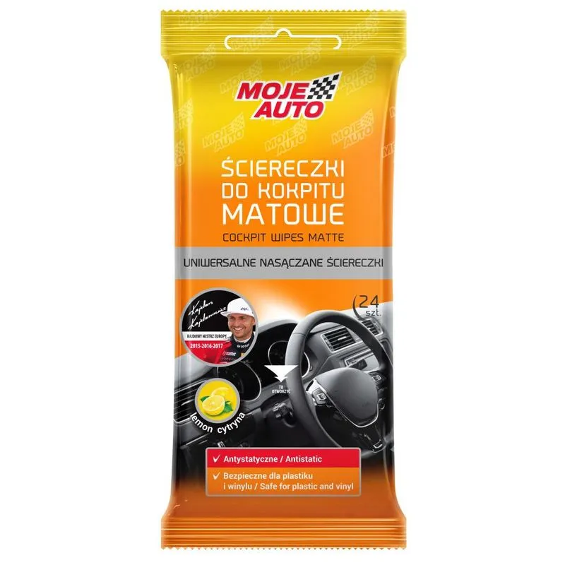 Maramice vlažne za kokpit 24 kom. MOJE AUTO - lemon