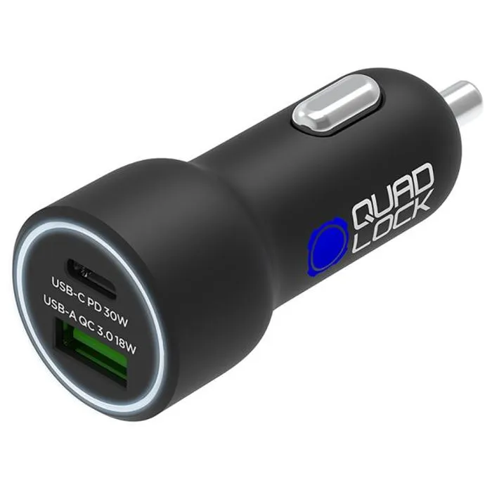 QUAD LOCK punjač za auto 48w dual usbcpd + usba
