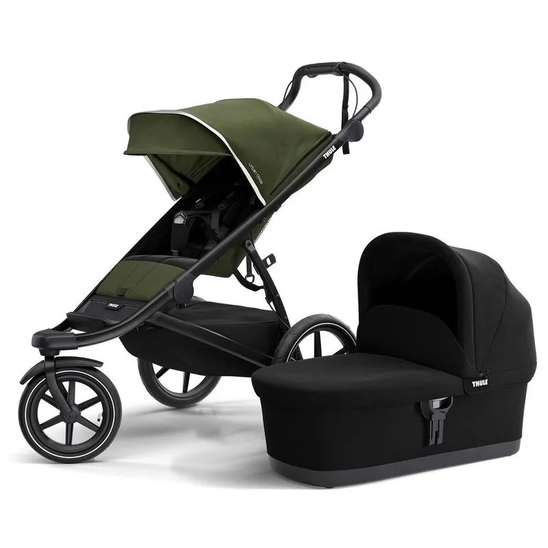 THULE Urban Glide set dečija kolica i kolevka - Cypress Green on Black