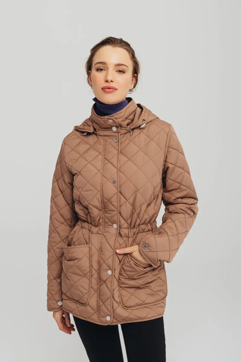 Bež ženska jakna sa pojasom