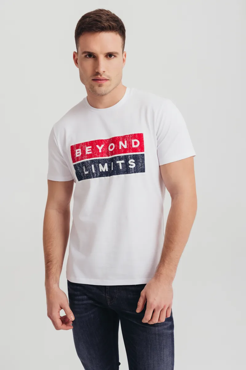 Bela muška majica BEYOND LIMITS