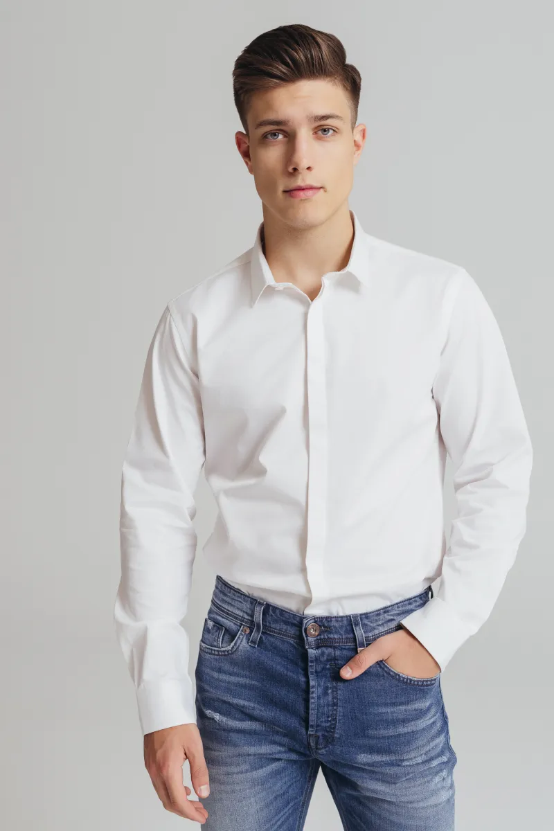 Bela muška slim fit košulja
