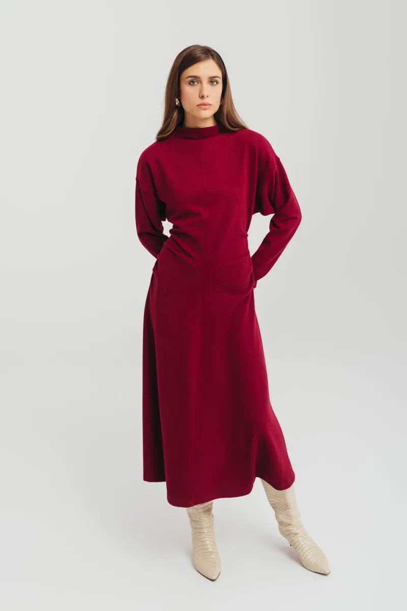 Bordo midi haljina