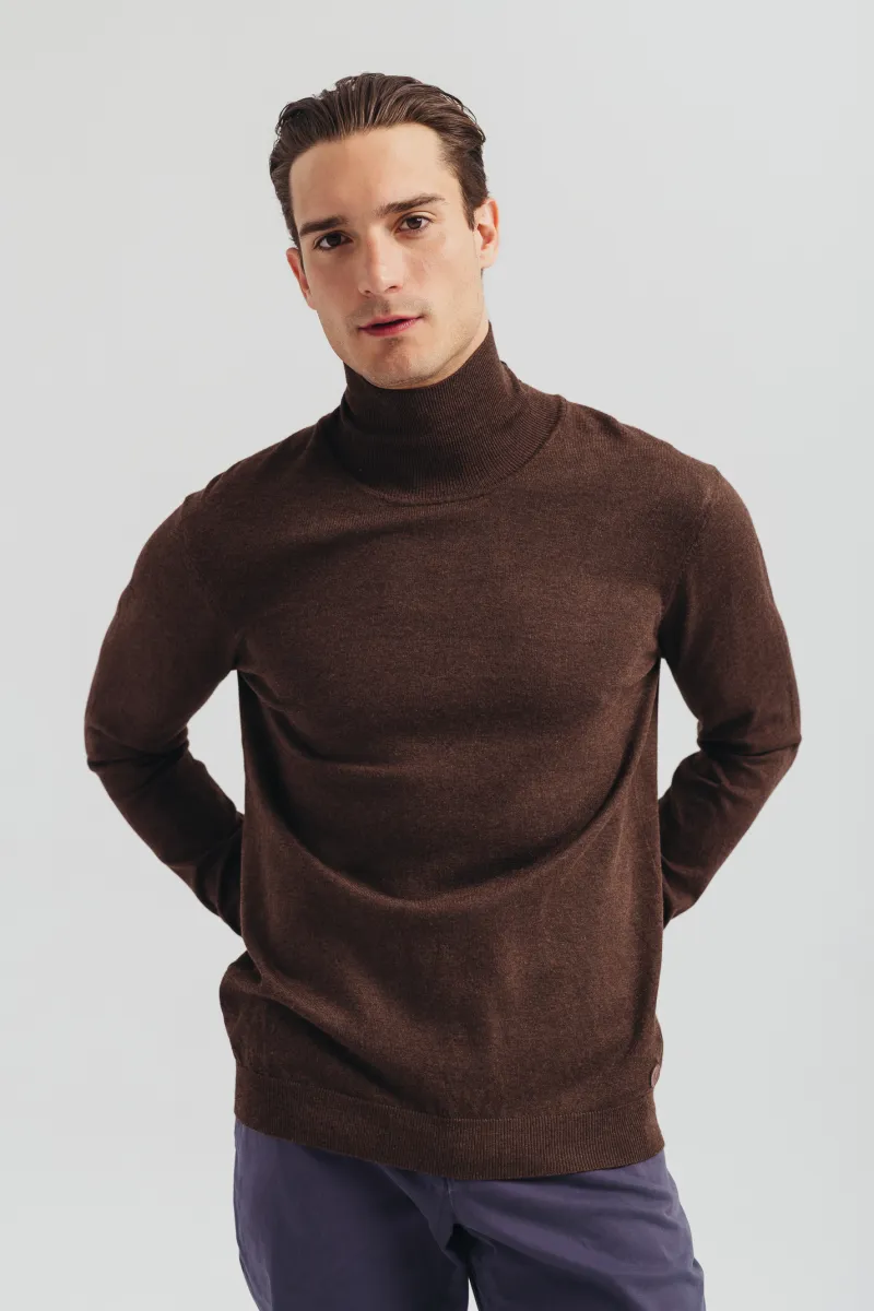 Braon muška slim fit rolka