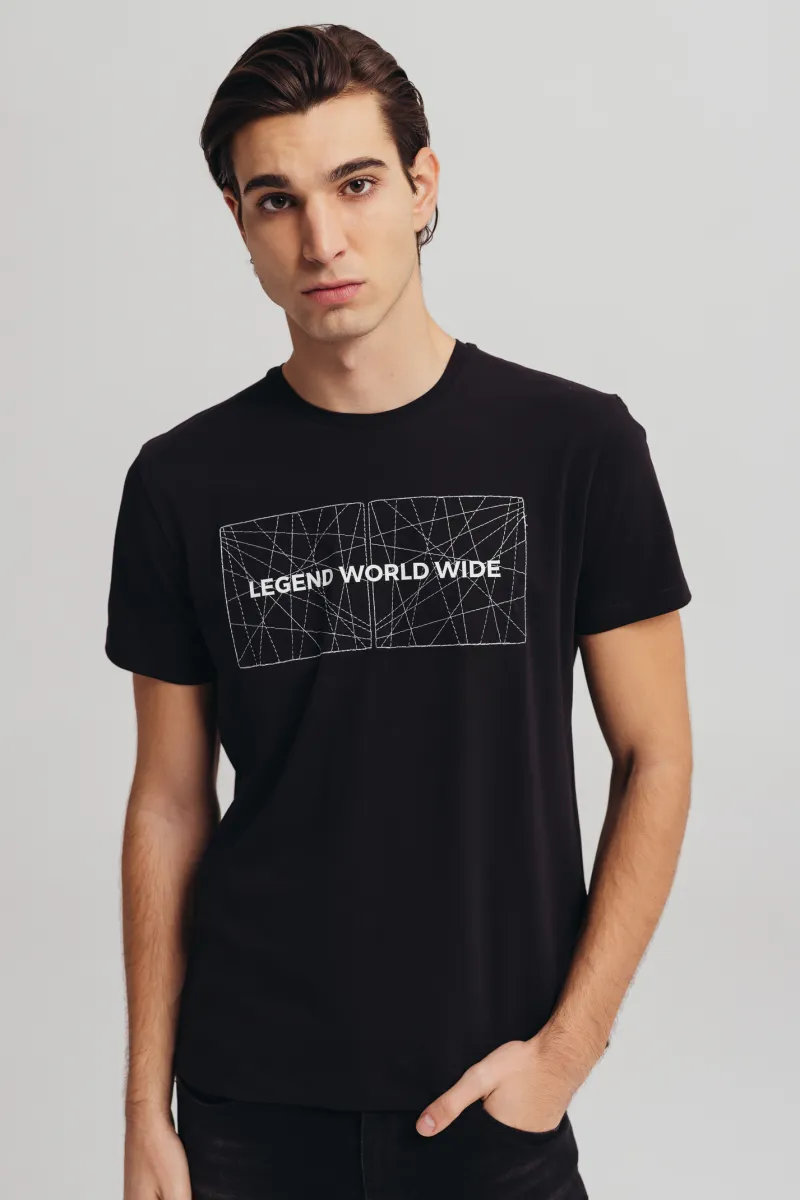 Crna muška majica LEGEND WORLD WIDE