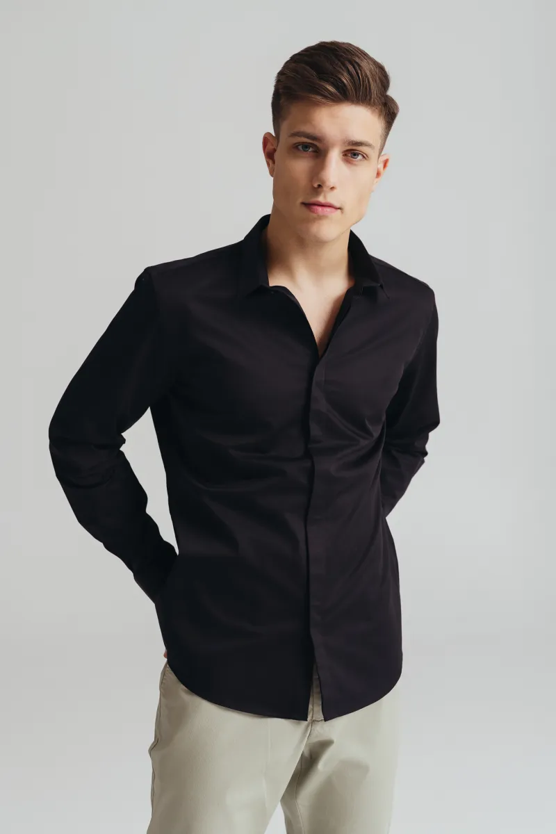 Crna muška slim fit košula