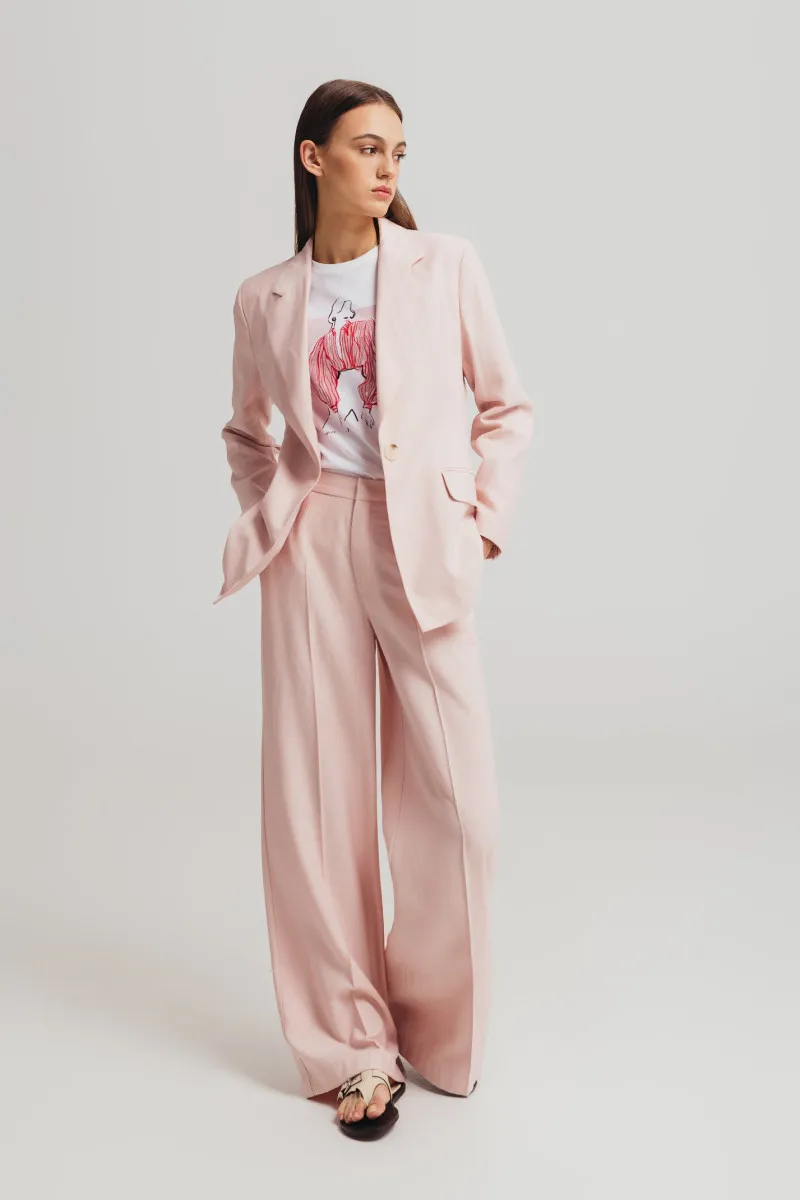 Elegantni ženski sako puder roze boje