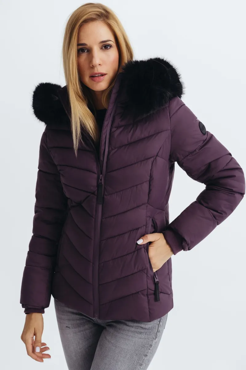 Ženska bordo jakna sa krznom