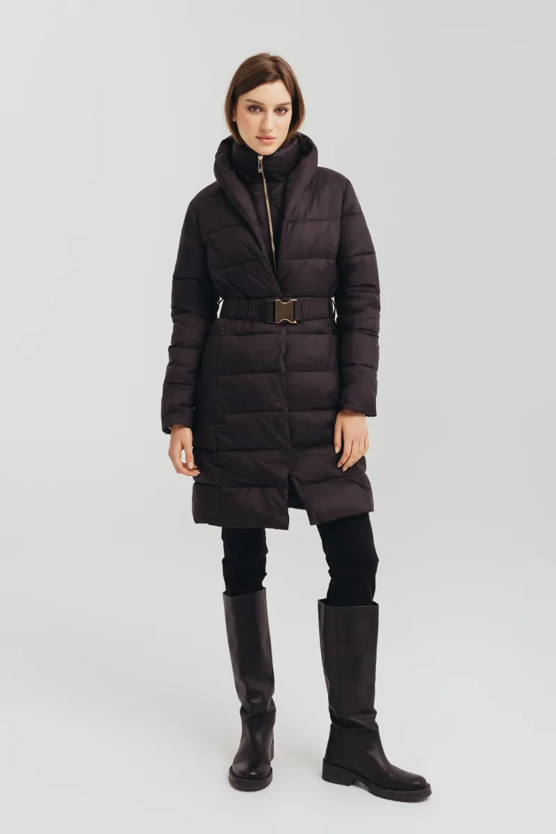 Ženska crna zimska jakna