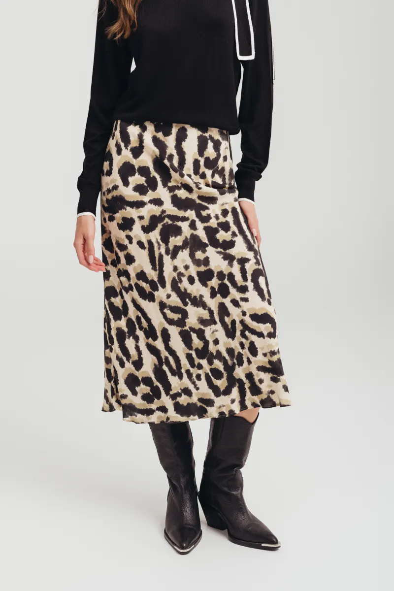 Ženska midi suknja leopard print