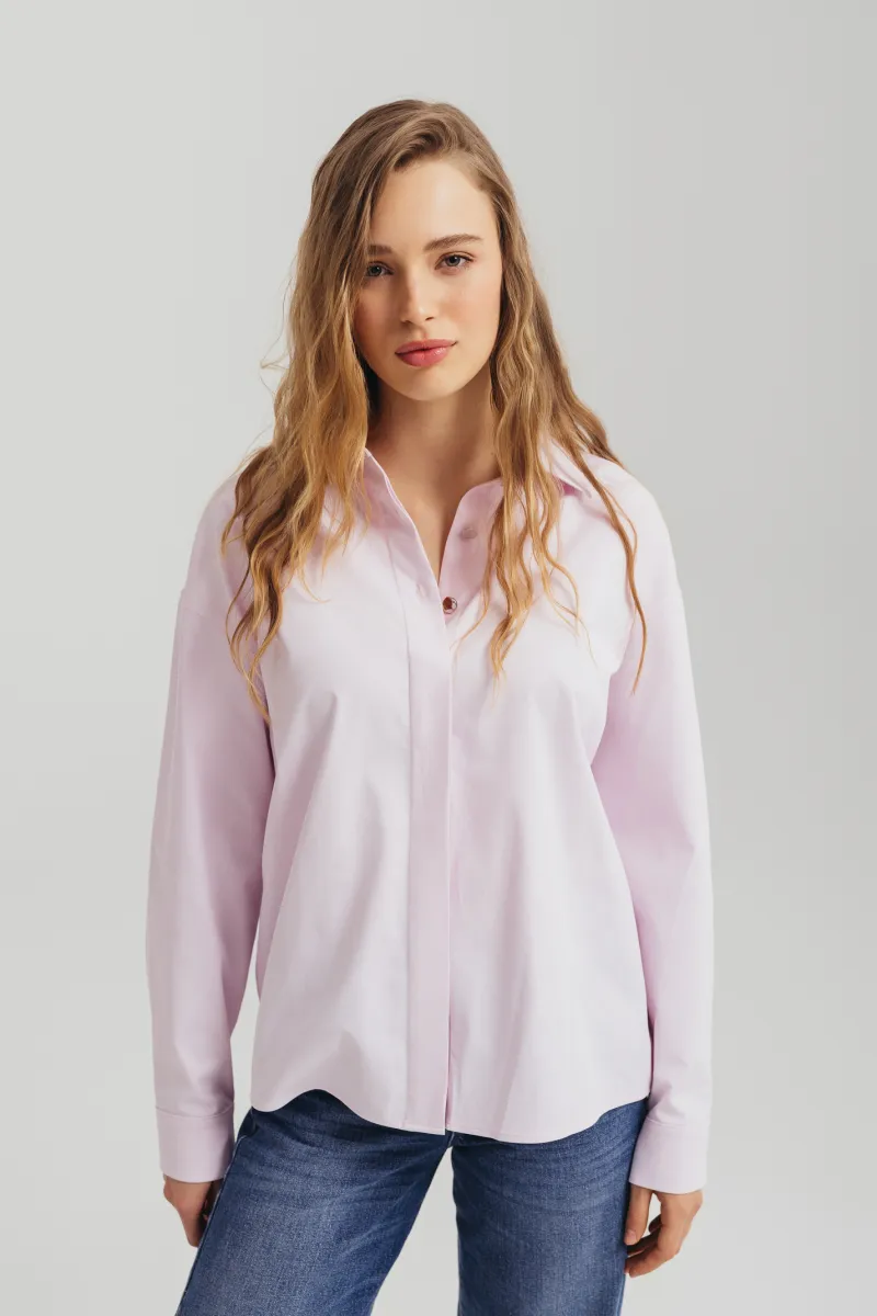 Ženska oversize košulja u roze boji
