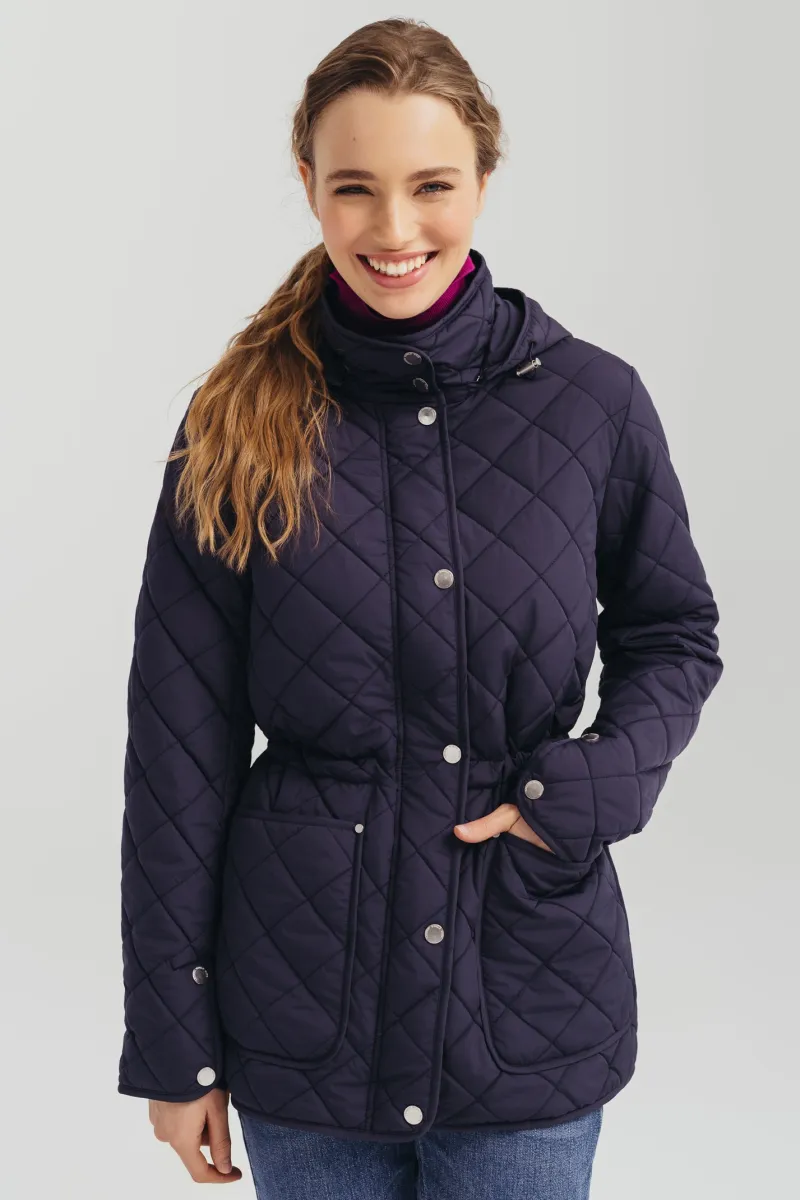 Ženska teget jakna sa pojasom