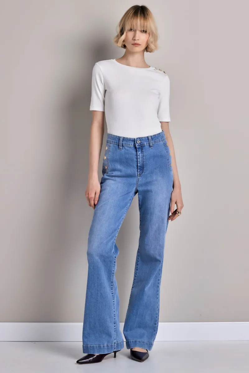 Ženske slim fit farmerke sa flare nogavicama - model 259