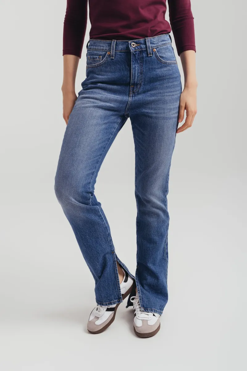 Ženske slim fit farmerke sa ravnim nogavicama i visokim strukom -model 225