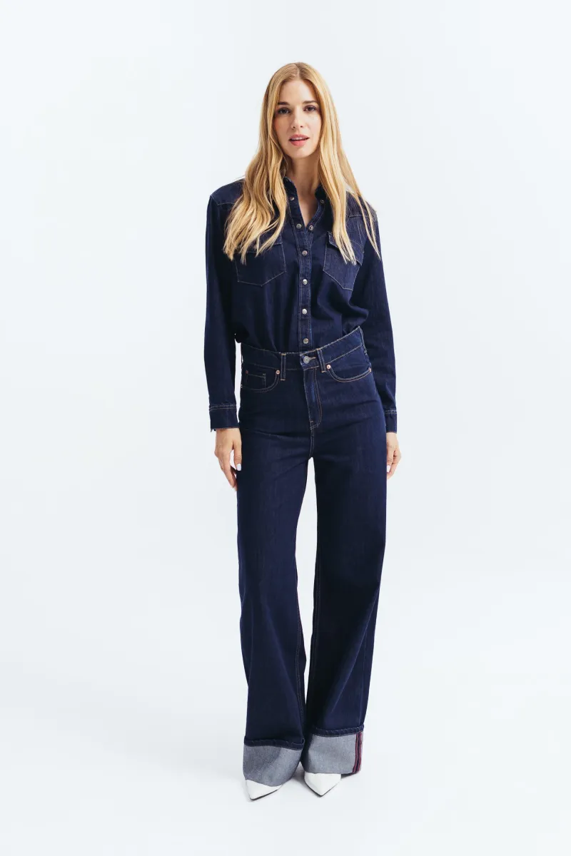 Ženske wide leg farmerke sa visokim strukom-model 255
