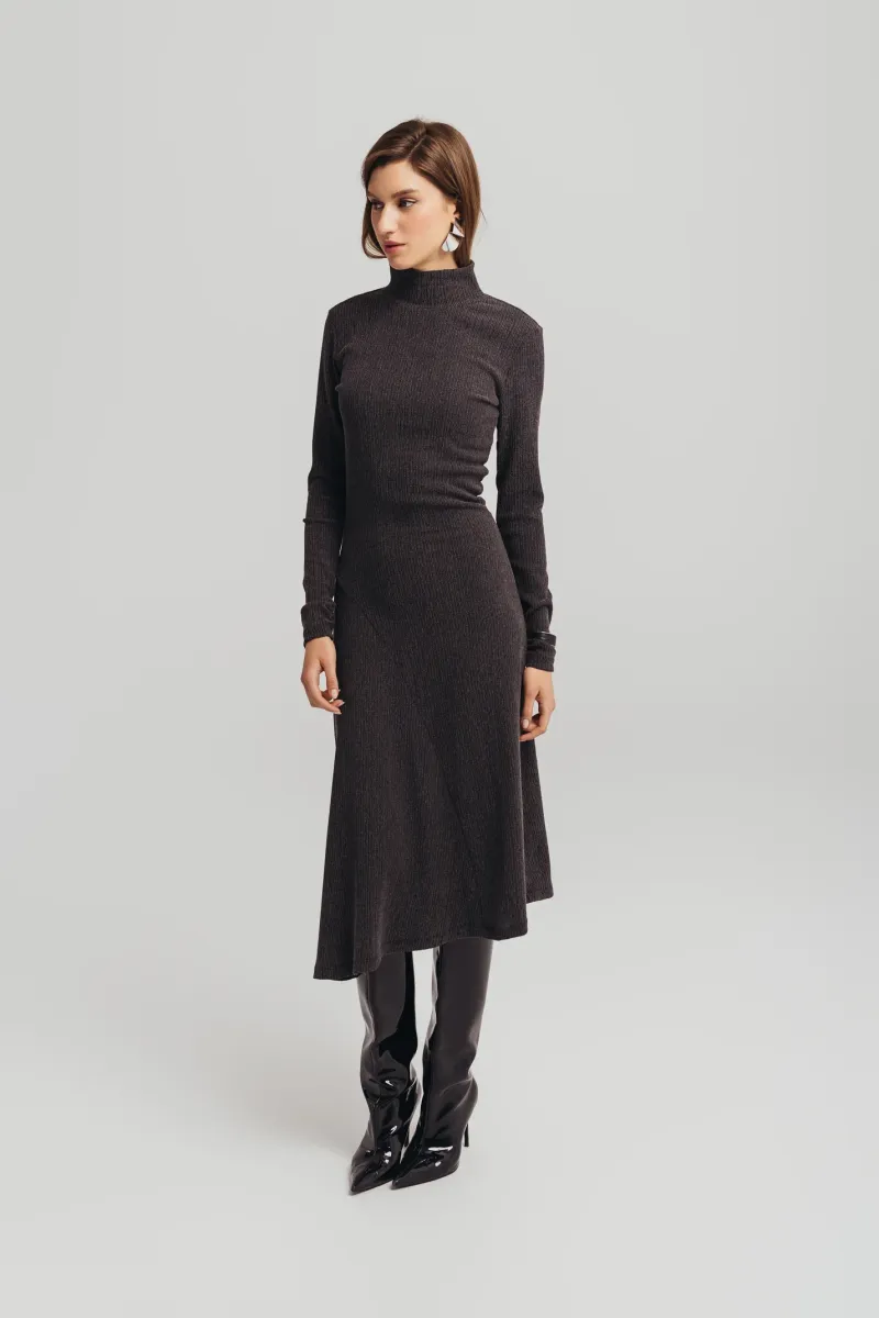 Midi haljina u tamno sivoj boji