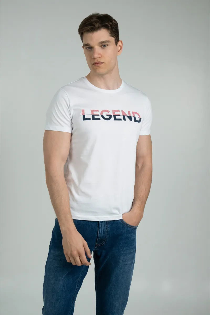 Muška bela majica sa printom LEGEND