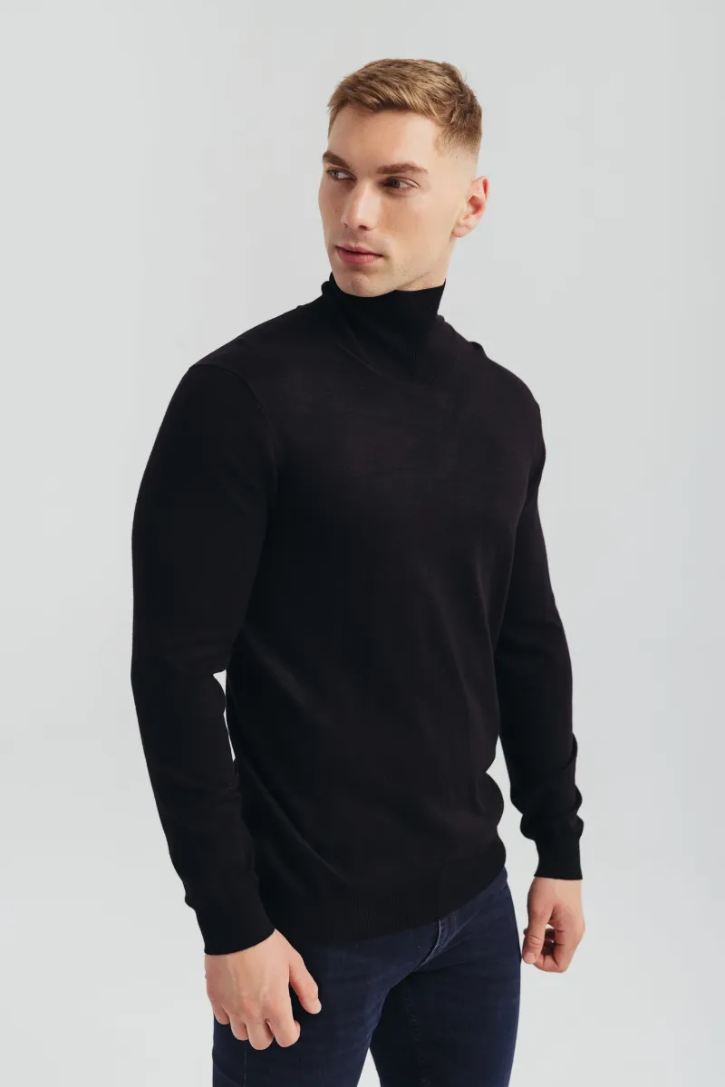 Muška crna regular fit rolka