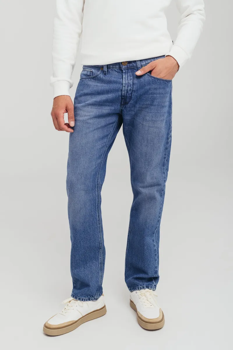 Muške regular fit farmerice sa ravnim nogavicama i srednjim strukom -model 110