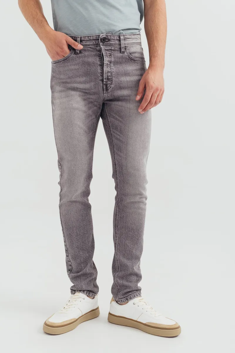 Muške sive skinny farmerice sa srednjim strukom-model 115