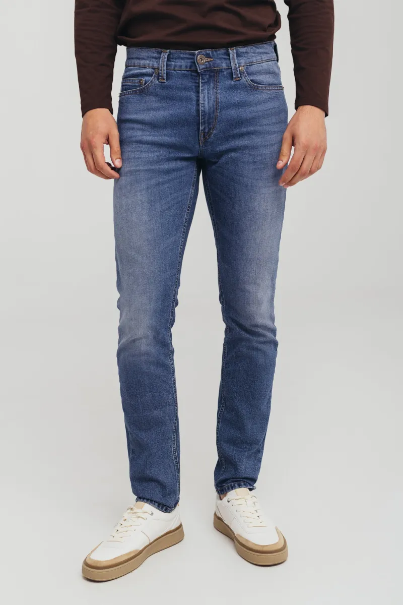 Muške skinny farmerice sa niskim strukom u svetlom teksasu -model 113