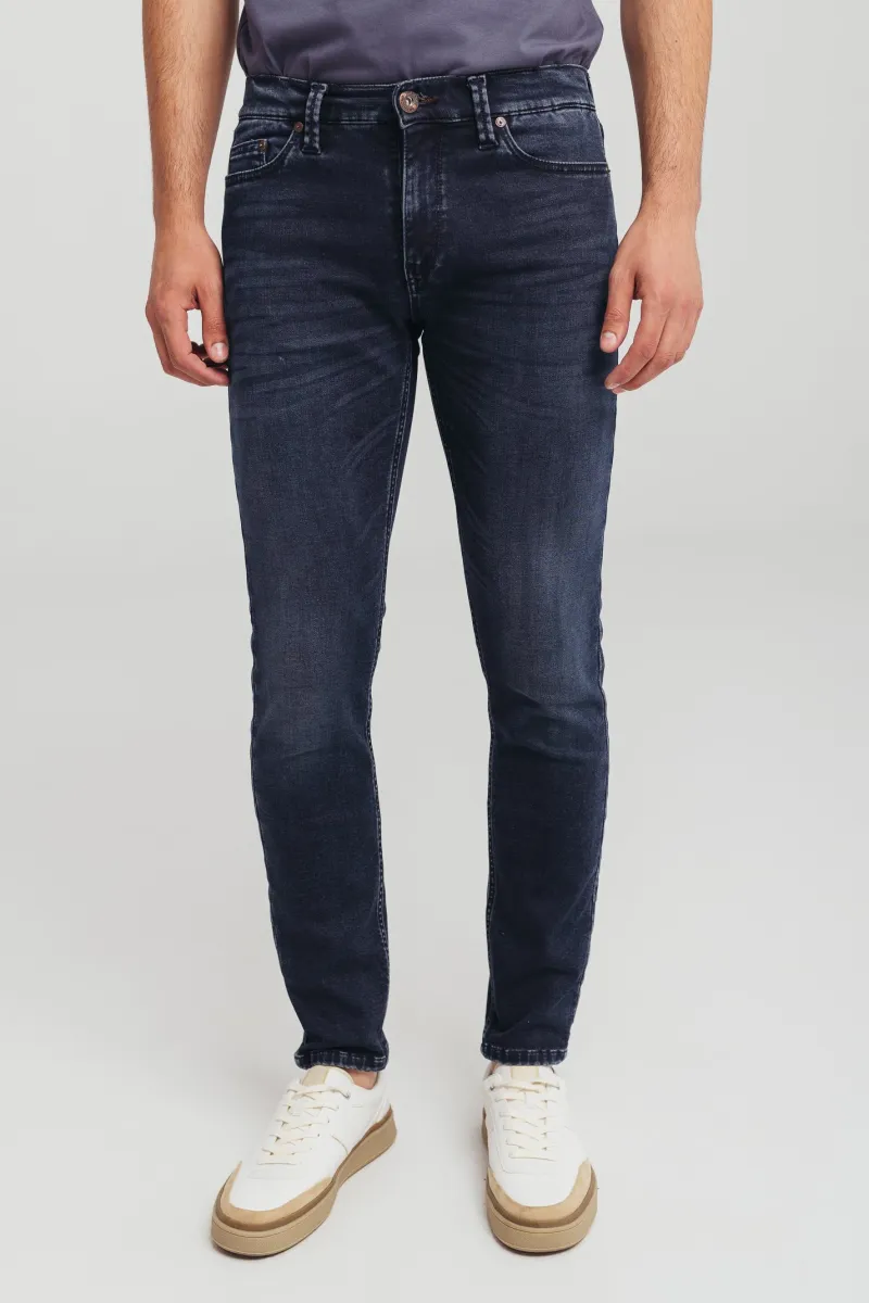 Muške skinny farmerice tamno plave boje sa niskim strukom -model 113