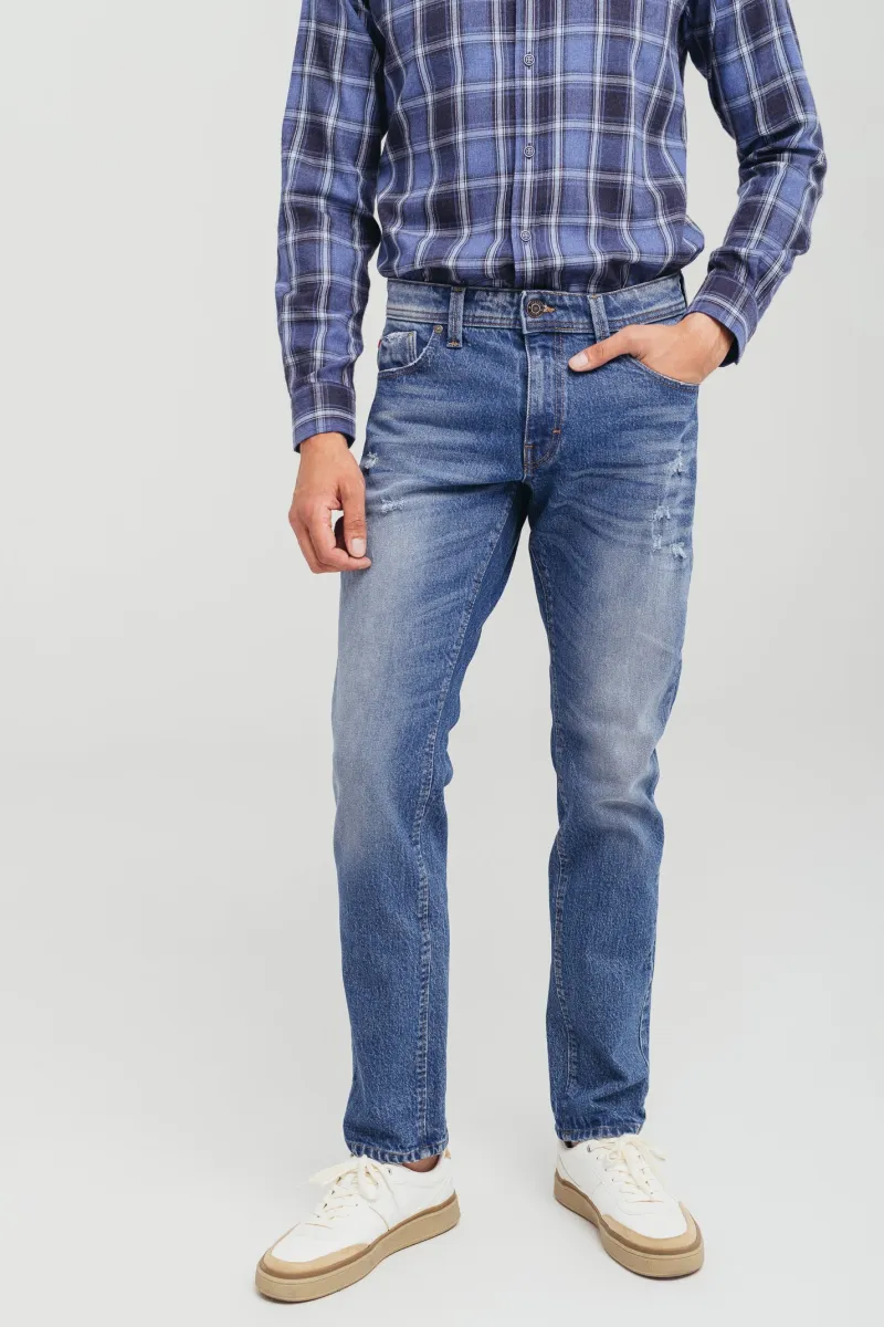 Muške slim fit farmerice sa niskim strukom i detaljima cepanja- model 106