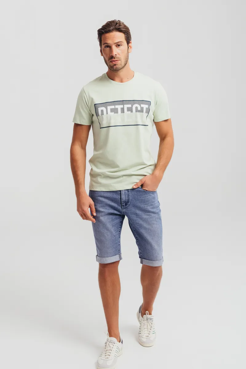 Muške teksas slim fit bermude u plavoj boji