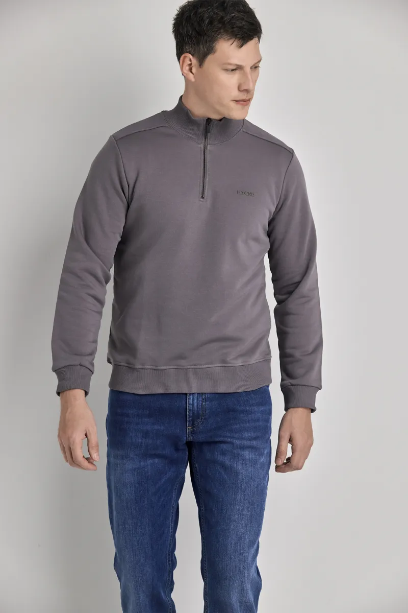 Muški pamučni duks sa polu-zip kragnom