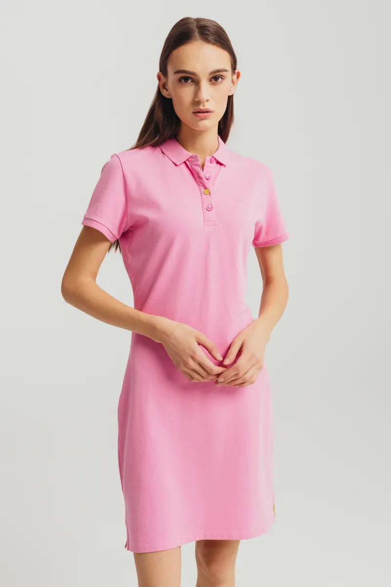 Pamulčna roze polo haljina