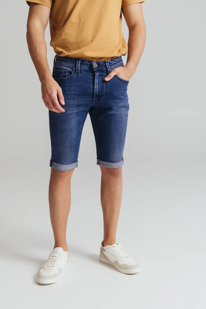 Plave slim fit teksas bermude