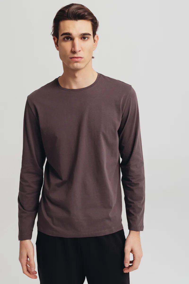 Siva muška pamučna majica dugih rukava -basic model