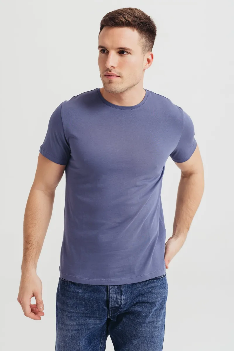 Svetlo teget denim muška pamučna majica -basic model
