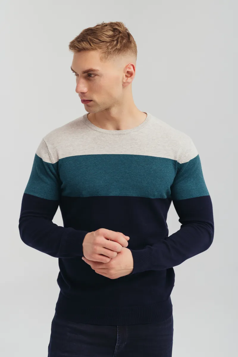 Trobojni muški džemper