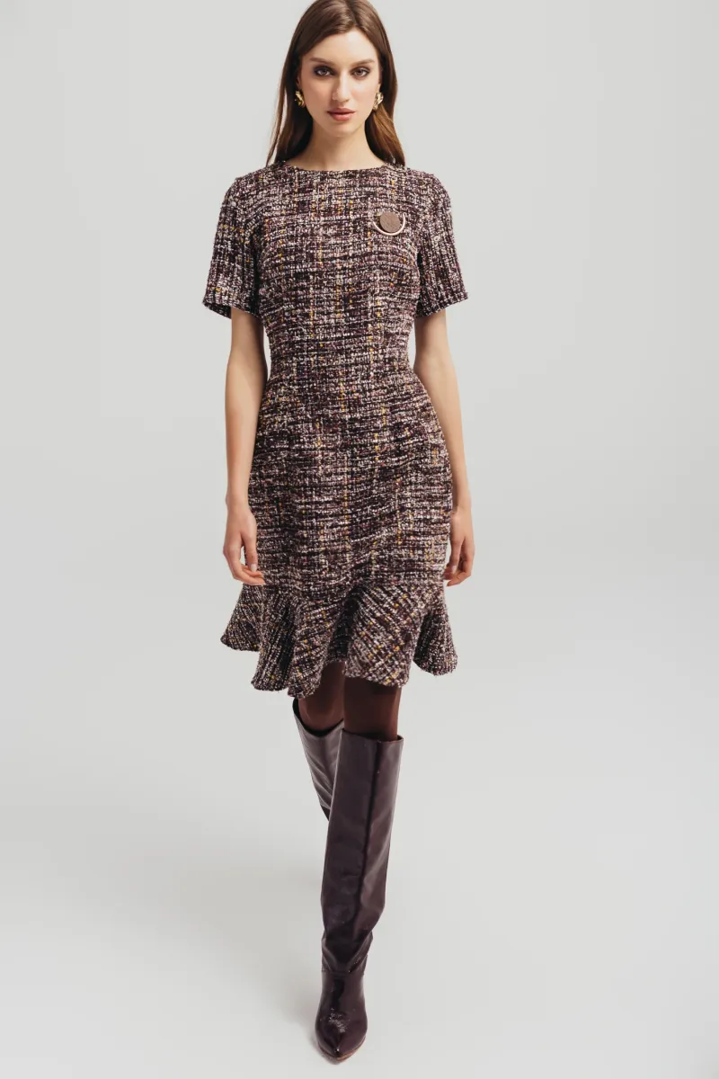 Tvid haljina sa volanom