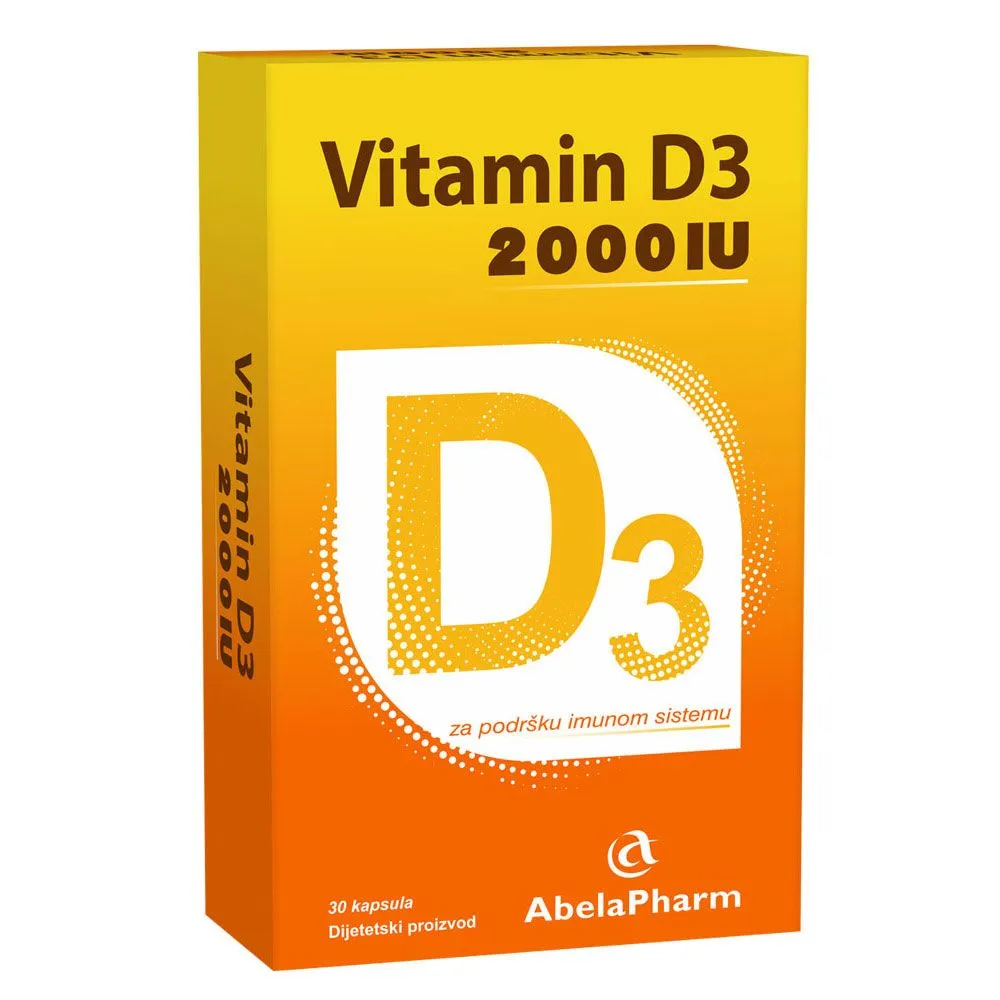 Abela Pharm vitamin D3 2000 IJ, 30 kapsula