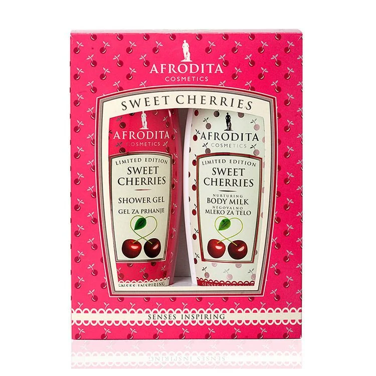 Afrodita Sweet cherries set (gel za tuširanje 200ml + mleko za telo 200ml)