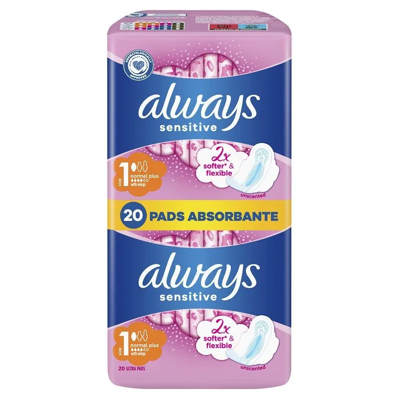 Always Sensitive Ultra Normal Plus Duo higijenski ulošci sa krilcima 20 komada