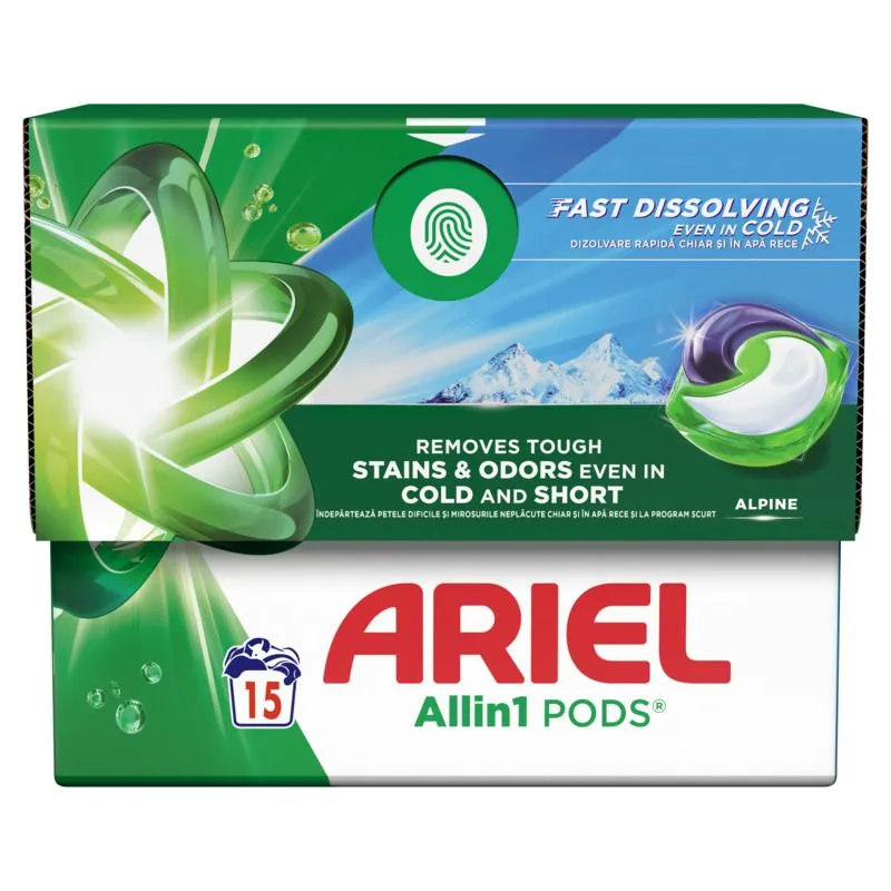 Ariel All in one PODS Alpine kapsule za pranje veša, 15kom