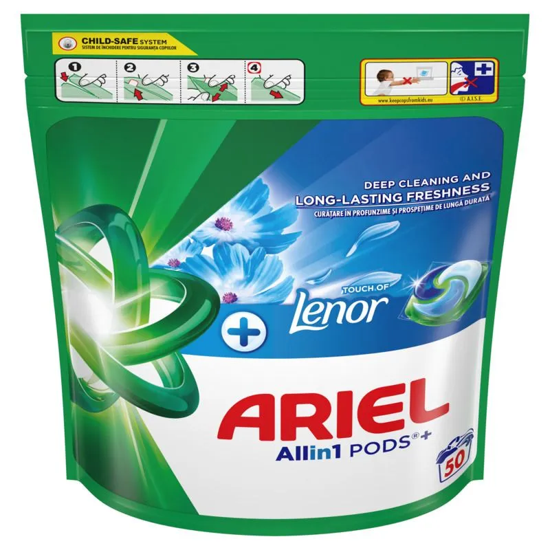 Ariel All in One PODS+ Touch of Lenor kapsule za pranje veša, 50 kom