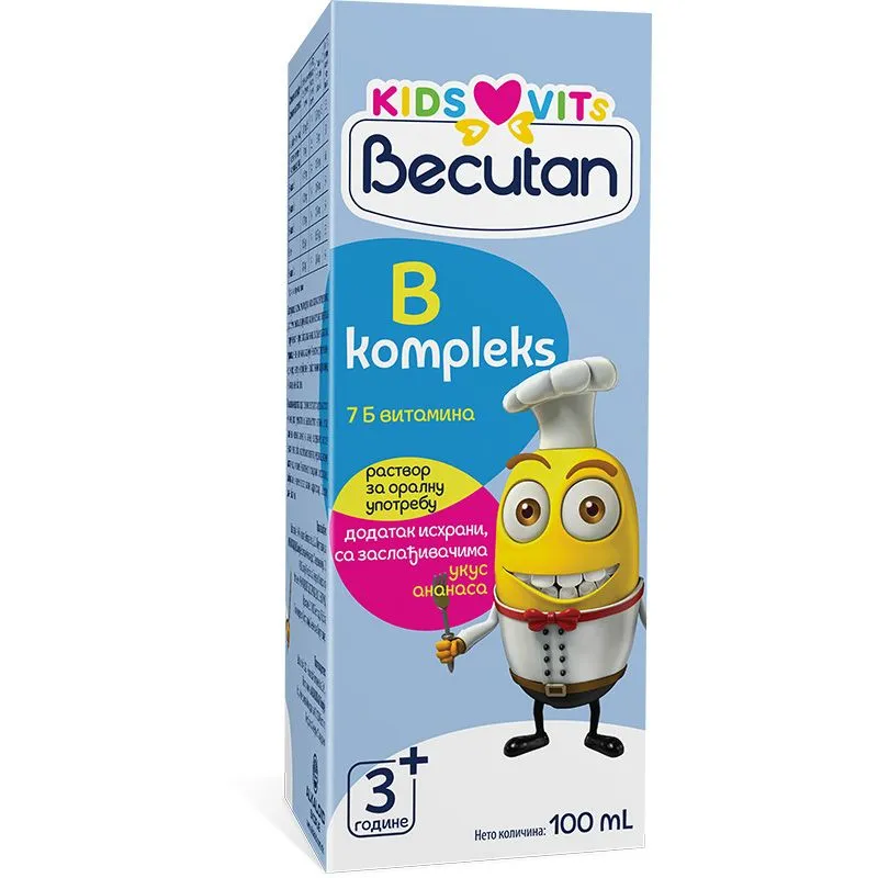 Becutan KIDS VITs B kompleks oralni rastvor ananas 100ml