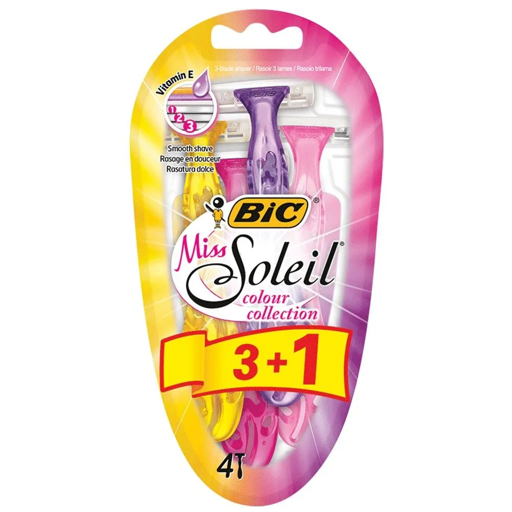 Bic Miss Soleil color collection ženski brijač sa 3 oštrice 3+1 kom
