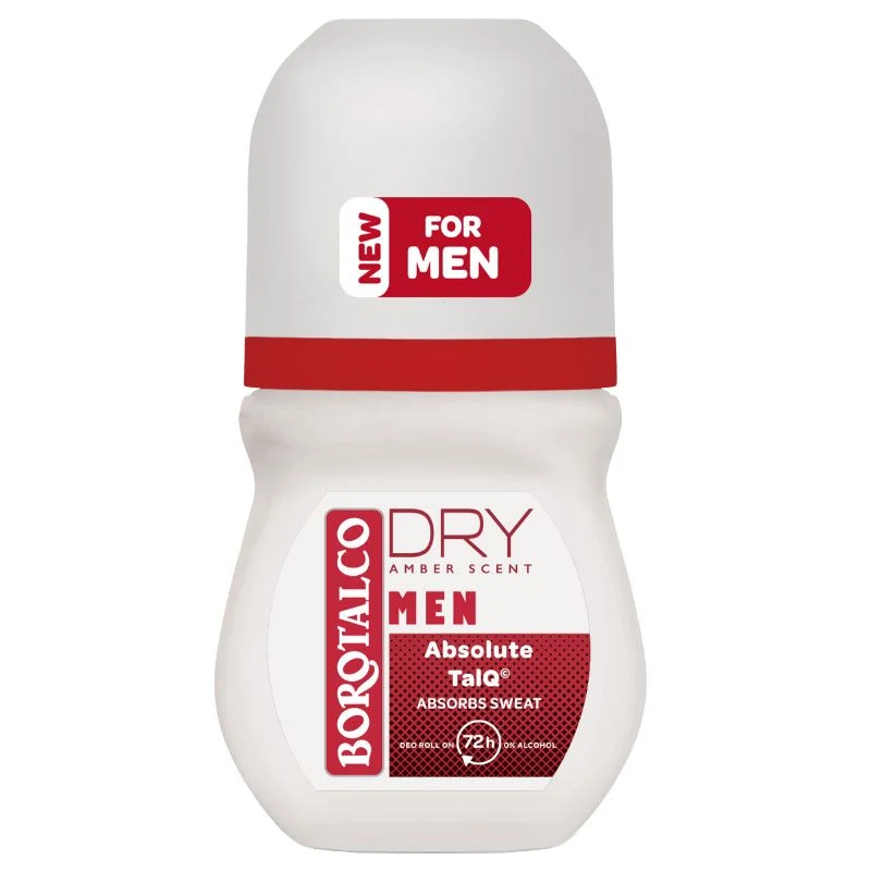Borotalco men Absolute Extra Dry – Amber dezodorans roll on 50 ml