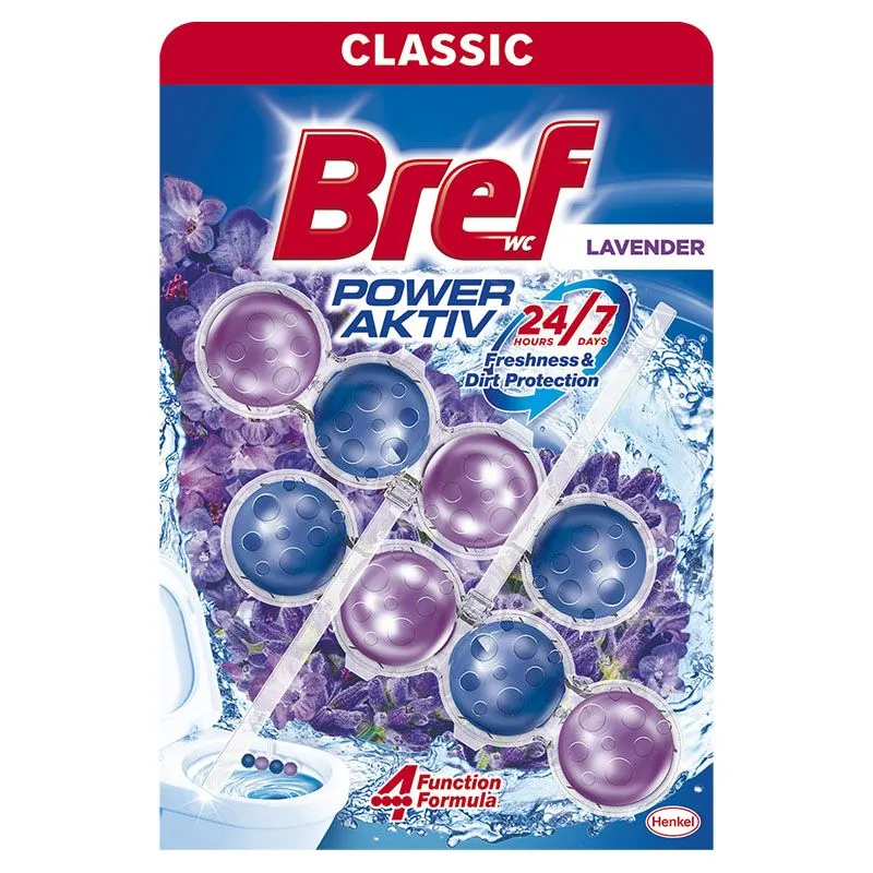 Bref Power Aktiv Lavanda 4 funkcije WC osveživač 2x50g