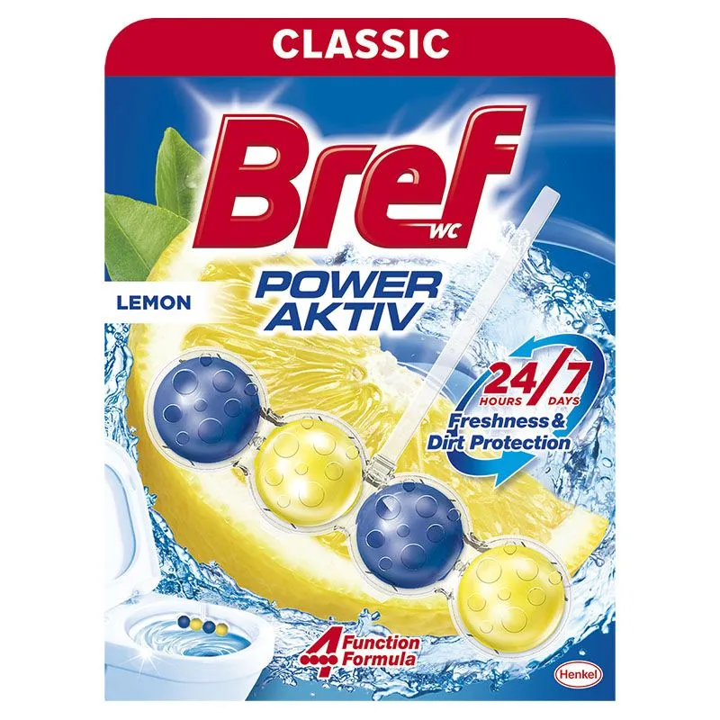 Bref Power Aktiv Lemon 4 funkcije WC osveživač 51g