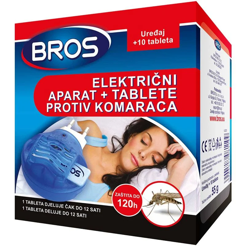 Bros električni aparat + Tablete protiv komaraca 10 komada