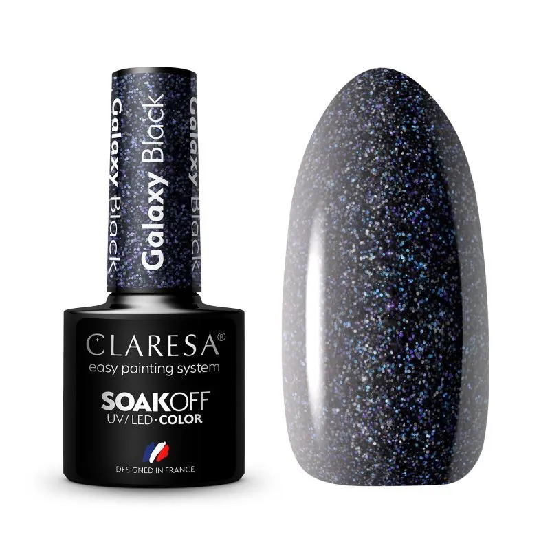 Claresa trajni lak za nokte uv/led galaxy black 5g