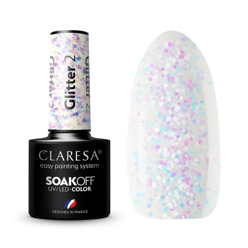 Claresa trajni lak za nokte uv/led glitter 2 5g
