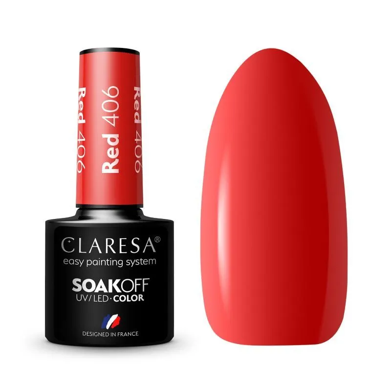 Claresa trajni lak za nokte uv/led red 406 5g